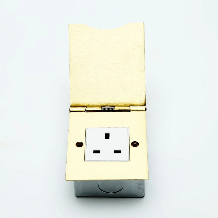 Brass Alloy Floor Socket Open Cover Type Socket 2 Kapasîteya Module