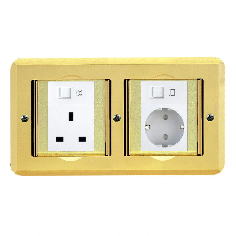 Vekirî Cover Socket Brass Alloy Floor Socket 6 Kapasîteya Module