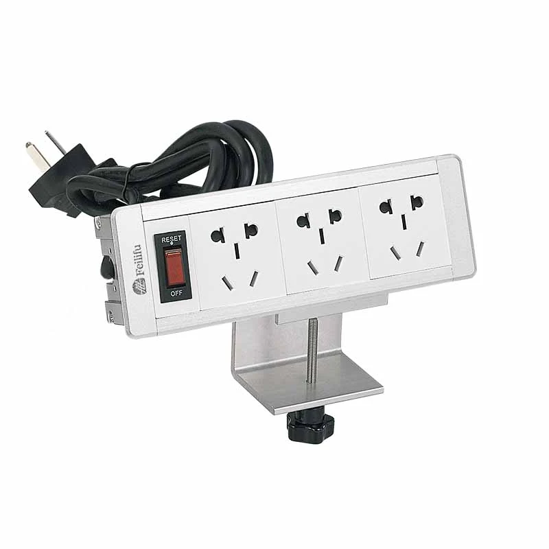 Removable Clamp Çiyayê Table Power Strip Socket bi Bracket